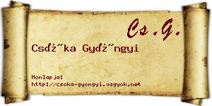 Csóka Gyöngyi névjegykártya
