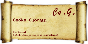 Csóka Gyöngyi névjegykártya
